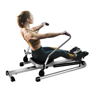 Adjustable Home Rowing Machine Hydro Resistance Exercise Black/Silver