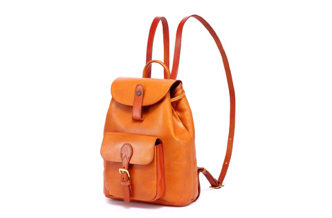 Image of brown leather backpack