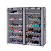6-Tier Fabric Shoe Rack 2-Line 12 Lattices Non-Woven Storage Closet - mommyfanatic