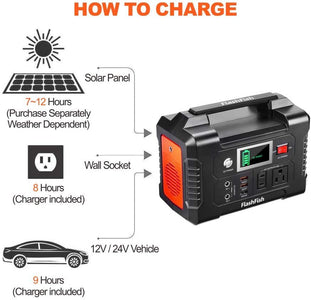 200W Portable Solar Generator Power Station RV Home Camping 3 USB Port