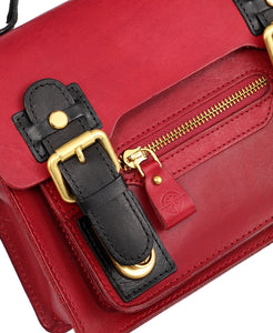 Mini Leather Satchel Crossbody Bag - Brown