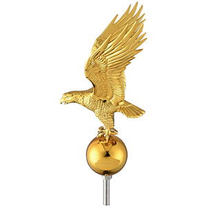 14" Flagpole Eagle Topper Gold Finial Ornament Telescopic 20/25/30 Ft