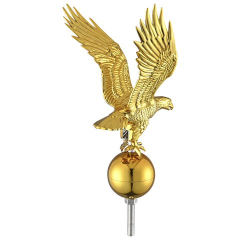 Image of 14" Flagpole Eagle Topper Gold Finial Ornament Telescopic 20/25/30 Ft