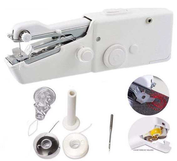 Handheld Sewing Machine Portable Heavy Duty Mini Manual Sewing Machine for  Jeans Clothes Fabrics, Cordless Stitching Machine for Beginners, DIY
