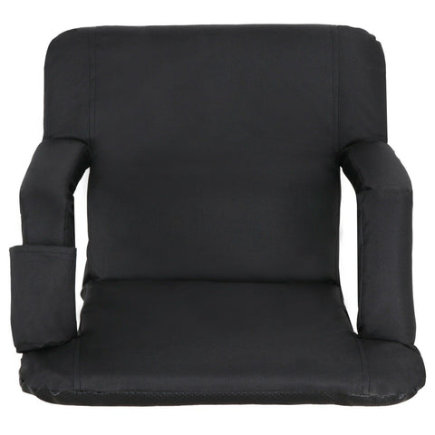 Image of 2 PCS Black bleacher seat cushion thick padded backs reclining arms - mommyfanatic