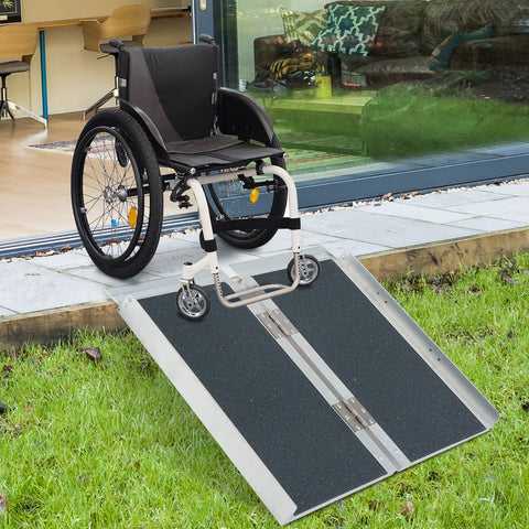 Image of 10ft portable aluminum wheelchair scooter handicap ramp slope for home - mommyfanatic
