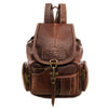Cute mini genuine affordable leather backpack purse girls/women - brown - mommyfanatic