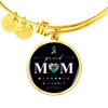 Proud Mom - Autism Awareness gold circle pendant bangle - mommyfanatic