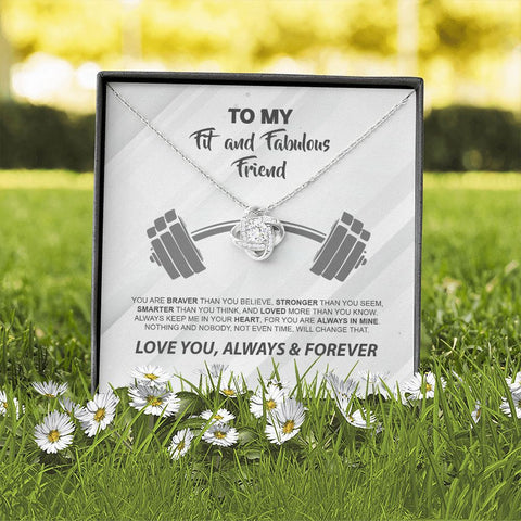 Image of To My Fit And Fabulous Friend Message Card Necklace