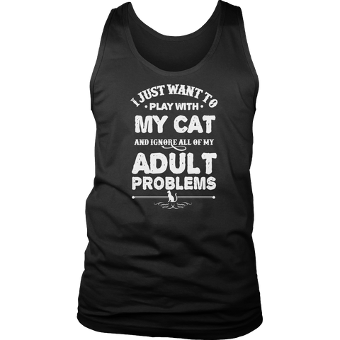 Image of Play With Cat Ignore Problems Tshirt - mommyfanatic