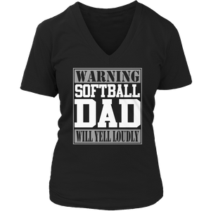 Softball Dad Will Yell Loudly Tshirt - mommyfanatic