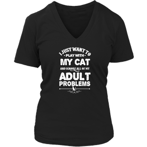 Play With Cat Ignore Problems Tshirt - mommyfanatic