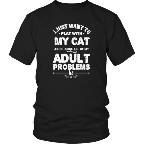 Image of Play With Cat Ignore Problems Tshirt - mommyfanatic