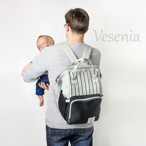 Image of Multifunctional diaper bag - maternity designer diaper bag backpack large capacity stylish insert organizer hospital essentials for baby - mommyfanatic