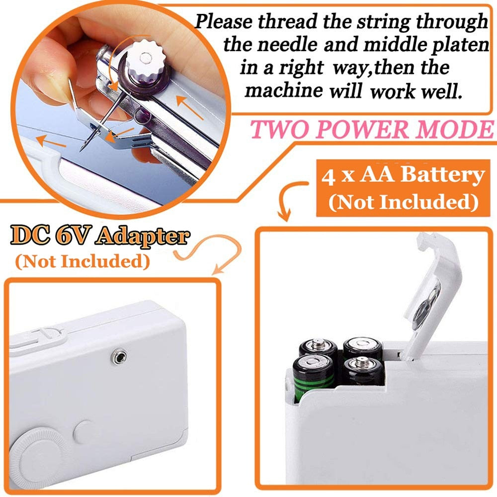 Handheld sewing machine - portable mini sewing machine step by