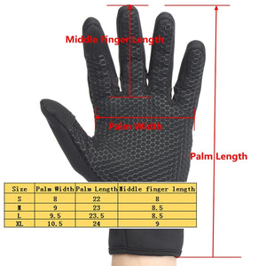 Touch Screen Full Finger Gloves Windproof Bicycle Bike Gloves Winter Outdoor Sports Gloves S M L XL 4 Size Black - mommyfanatic