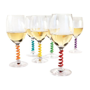 Unique silicone cute  classy wine glass stem spring charms - set of 6 - mommyfanatic