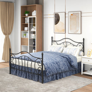 metal bed frame and headboard