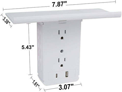 Image of 2 Pack Surge Protector 8 Extender Outlets iOS Android Compatible - mommyfanatic