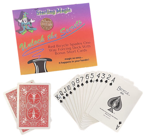 Image of Ted's Sterling Magic Bicycle One Way Force Deck Trick Kit with Bonus Short Cards