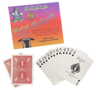 Ted's Sterling Magic Bicycle One Way Force Deck Trick Kit with Bonus Short Cards