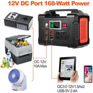 200W Portable Solar Generator Power Station RV Home Camping 3 USB Port