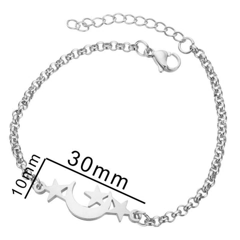 Image of ins Charm Bracelets Bangle Bracelets Jewelry lady stainless steel butterfly bracelet Christmas snow animal elephant heart heartbeat moon star bracelet