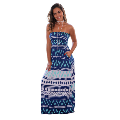 Image of Blue - Sleeveless Maxi Dress Summer Casual For Women Cheap - mommyfanatic