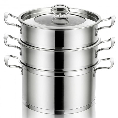 Image of large stainless steel steamer pot