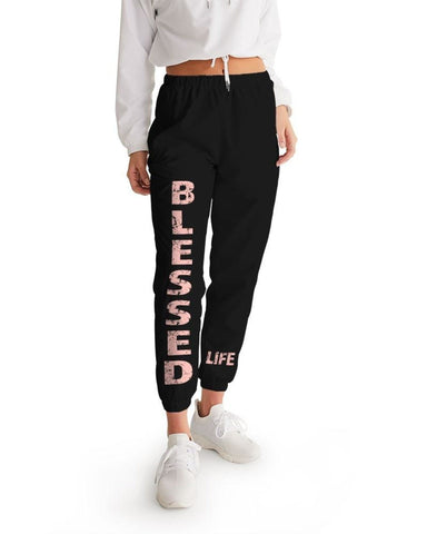 Image of Blessed Black & Peach Women's Athletic Track Pants