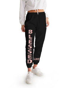 Blessed Black & Peach Women's Athletic Track Pants