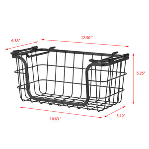 Metal Basket Storage Kitchen Pantry Countertop Set Of 3 Black Cheap