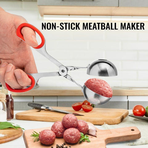 Image of Stainless Steel Meatball Maker Tongs Meatballer Scoop