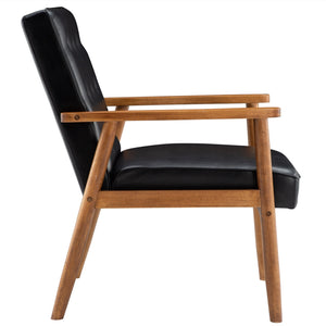 Wooden Armchair Comfy Mid-Century Black - mommyfanatic