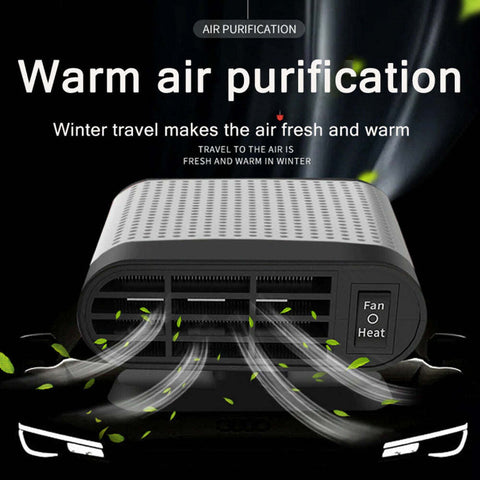 Image of Portable 12V Auto Heater Fan Dashboard Plug-In Defogger