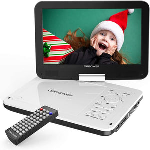 12" Portable DVD Player For Kids 10" Swivel Screen Rechargeable Black - mommyfanatic