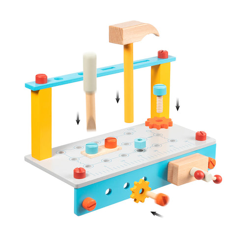 Image of Wooden Toy Tool Bench 2 & 1 Year Girls Boys Little Tikes Gift 2021 - mommyfanatic