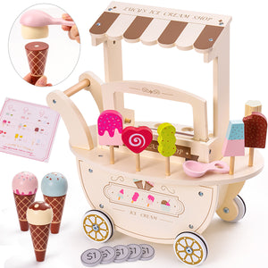 Little Tikes Icecream Cart Wooden Toy Gift For Boys & Girls