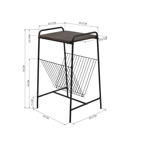Image of Modern Small Coffee Table V Shape End Table Metal Frame
