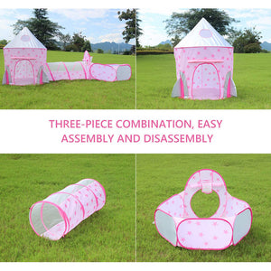 3 in 1 Rocket Ship Play Tent Indoor/Outdoor Playhouse Set Toddlers