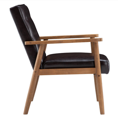 Image of Wooden Armchair Comfy Mid-Century Black - mommyfanatic