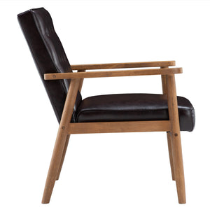 Wooden Armchair Comfy Mid-Century Black - mommyfanatic