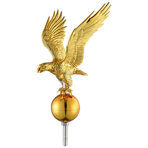 14" Flagpole Eagle Topper Gold Finial Ornament Telescopic 20/25/30 Ft