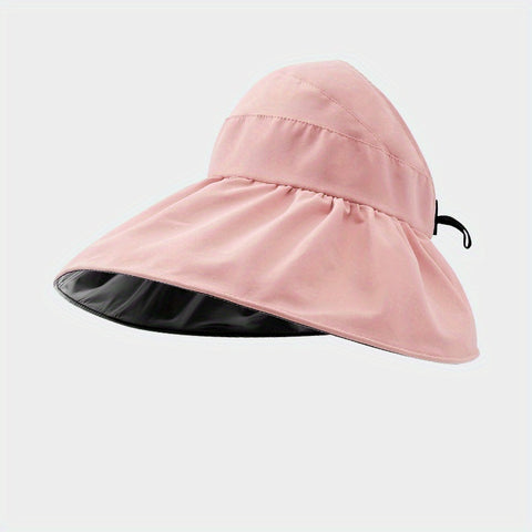 Image of Wide Brim Sun Visor Foldable Picnic Hat Beach UV Protection Scallop Cap For Outdoor; Women's Hat & Caps