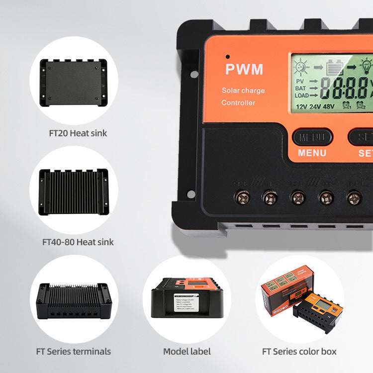 10A 20A 30A PWM Solar Charge Controller 12V/24V Solar Regulator