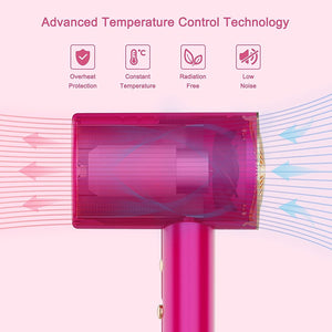 Professional Hair Blow Dryer Water Ionic Fast Drying Salon Home Pink