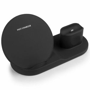Multi Purpose 3 in 1 Wireless Fast charging Dock Ear Pods Samsung iPhone - mommyfanatic