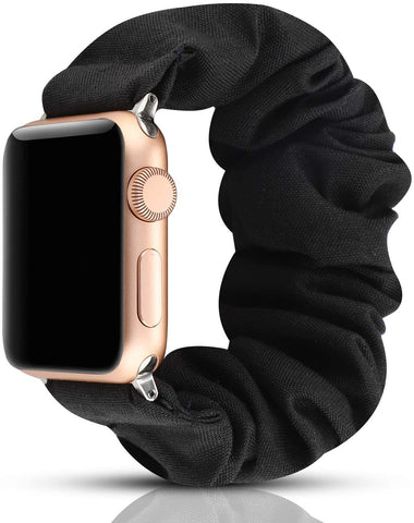 Image of Scrunchie Apple Watch Band 44mm Elastic - Black