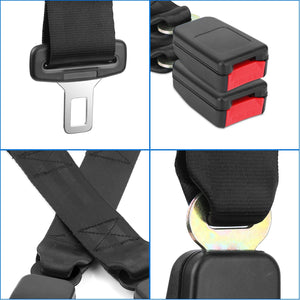 2Pcs Car Seat Belt Extender 14.37in Buckle Tongue Webbing Extension