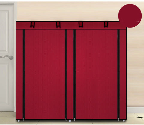 Image of 6-Tier Fabric Shoe Rack 2-Line 12 Lattices Non-Woven Storage Closet - mommyfanatic